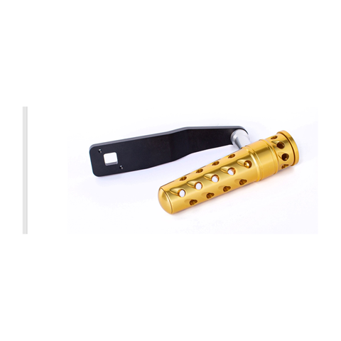 No-Bend 7075 heavy duty handle with custom aluminum deluxe gold T-bar knob for Shimano Talica 12ii-25ii two-speed reels