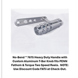 PENN Fathom Torque No-Bend aluminum handle fitment and discount code FATii