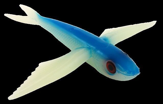 Set of 3 Flying Fish 8" Blue / Glow TUNA Lure, Unriged - NEW